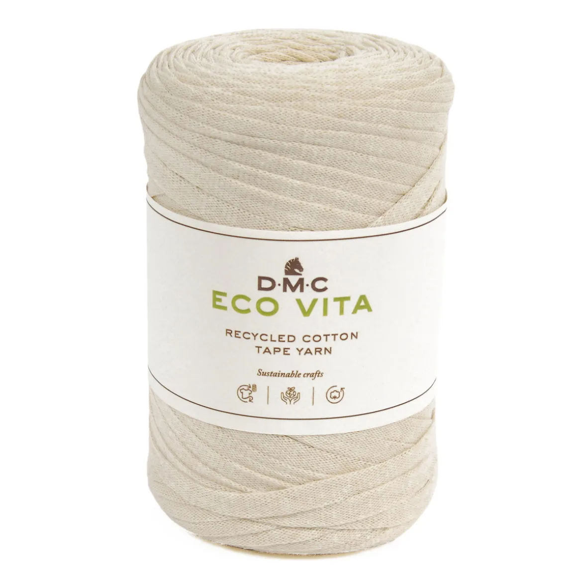 Garn DMC Eco Vita Tape Yarn båndgarn 250 g beige