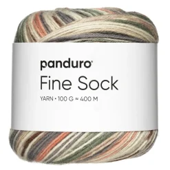 Garn Fine Sock 100 g grønne og beige nuancer