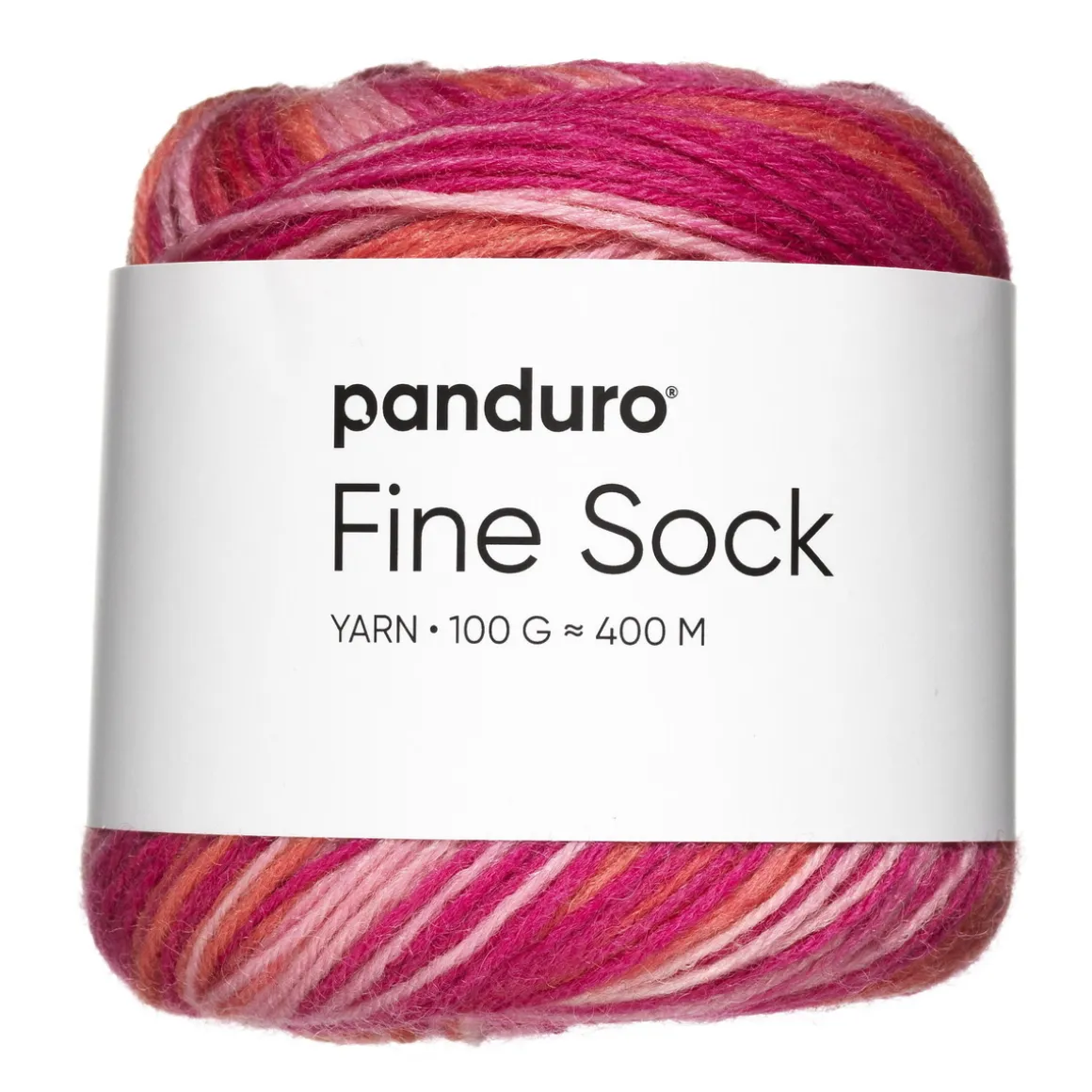 Garn Fine Sock 100 g rosa og røde nuancer