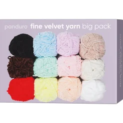 Garn Fine Velvet Mixpak, 12 små nøgler a 25 g