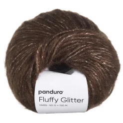 Garn Fluffy Glitter 50 g brun