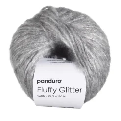 Garn Fluffy Glitter 50 g grå