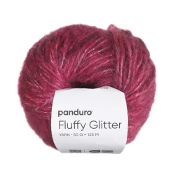 Garn Fluffy Glitter 50 g hindbær