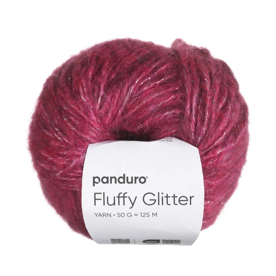 Garn Fluffy Glitter 50 g hindbær