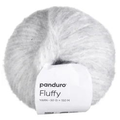 Garn Fluffy 50 g lysegrå
