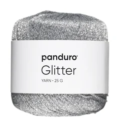 Garn glitter 25g sølv