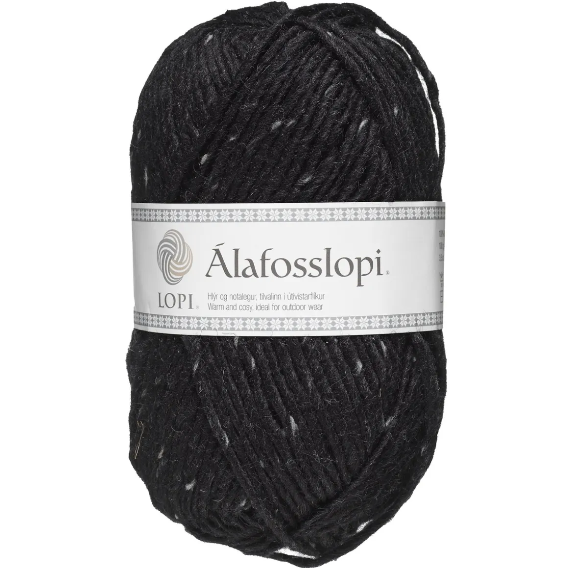 Garn Istex Alafosslopi 100 g sortmeleret – 9975 Black tweed