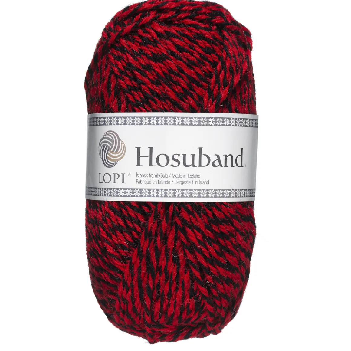 Garn Istex Hosuband 100 g rød/sort – Red-black 0225