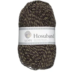 Garn Istex Hosuband 100 g sort/khaki – Black heather/khaki 0227