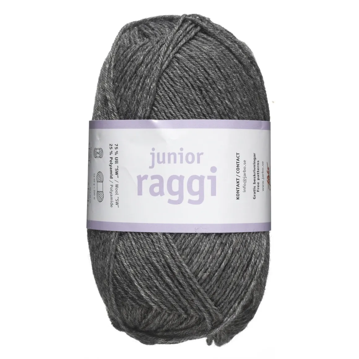 Garn Järbo Junior Raggi 50 g mørkegrå – 68404 Dark grey