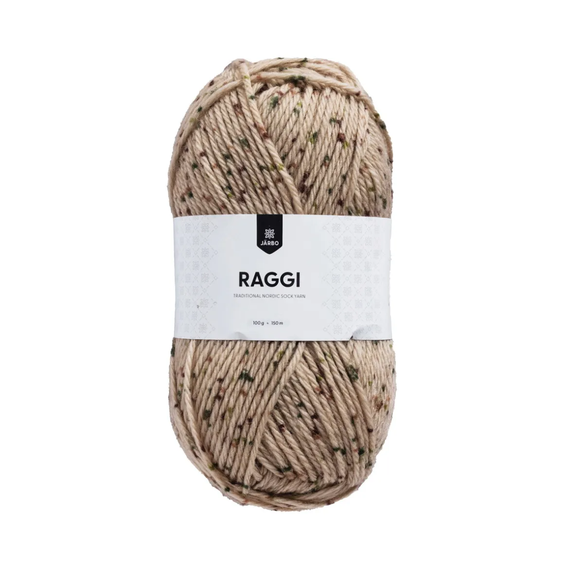 Garn Järbo Raggi 100g beige prik – Tweedy forest 15182