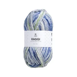 Garn Järbo Raggi 100g blå-grøn – Lunar signal 15263