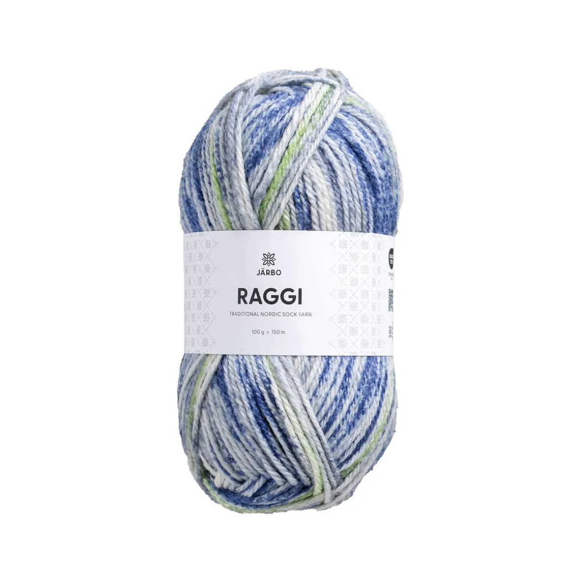 Garn Järbo Raggi 100g blå-grøn – Lunar signal 15263