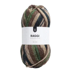 Garn Järbo Raggi 100 g brun-grøn – Camouflage 15184