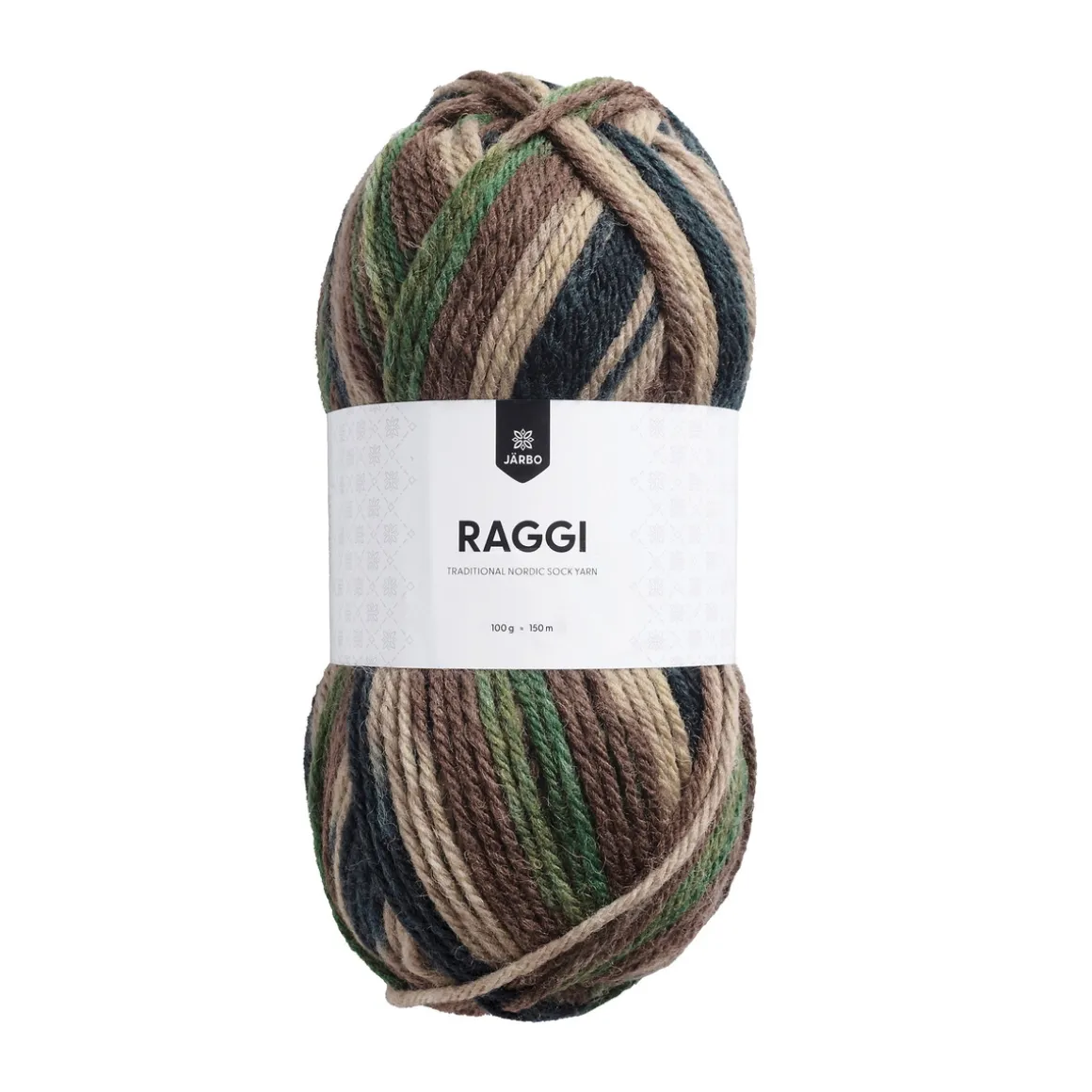 Garn Järbo Raggi 100 g brun-grøn – Camouflage 15184