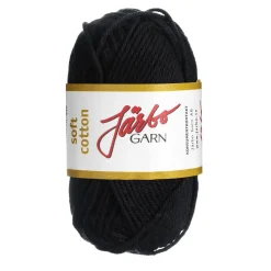 Garn Järbo Soft Cotton 50 g sort – 8801 Black