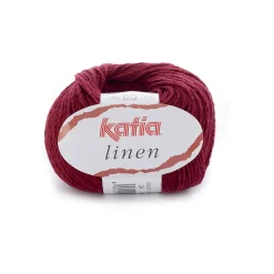 Garn Linen 50 g mørkerød
