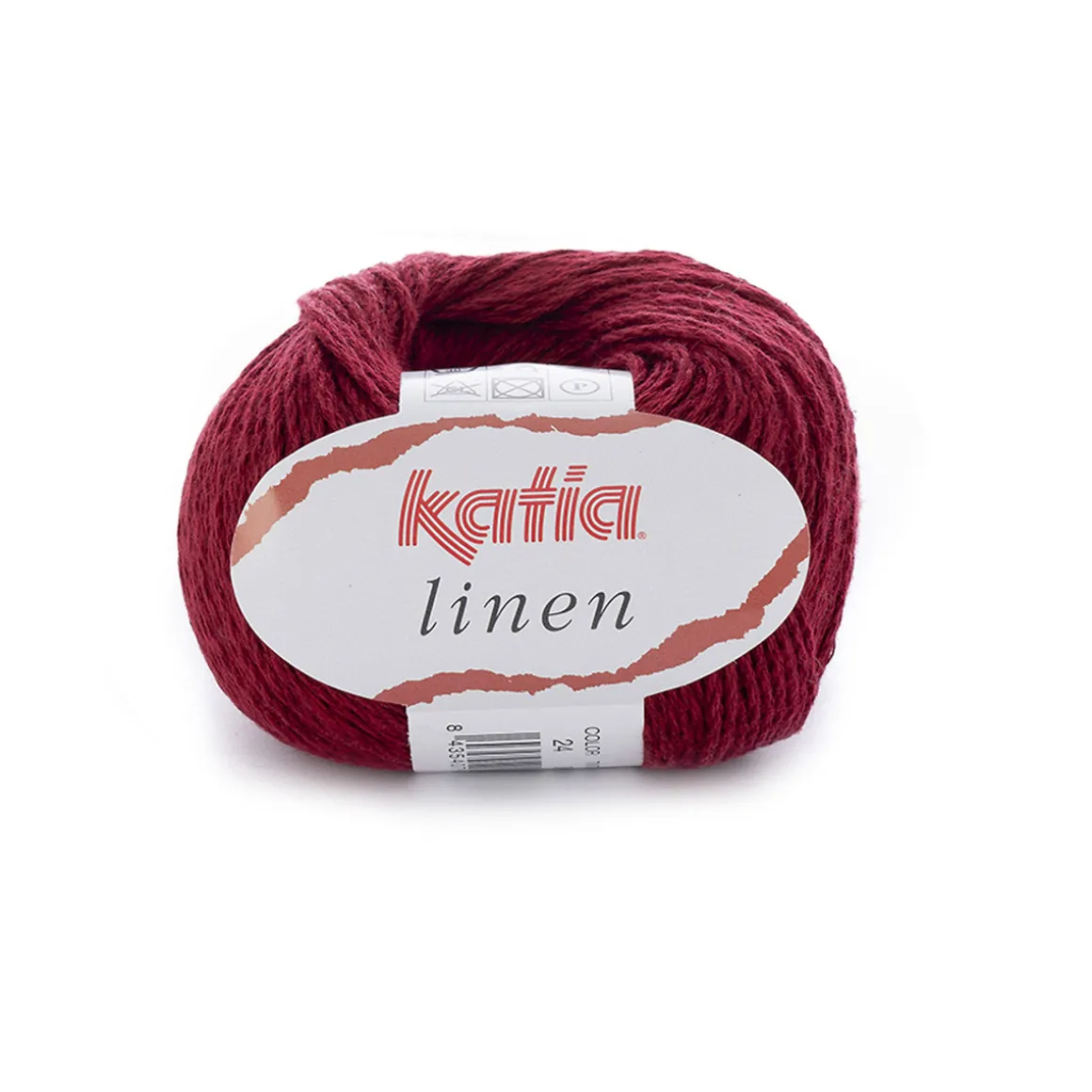 Garn Linen 50 g mørkerød