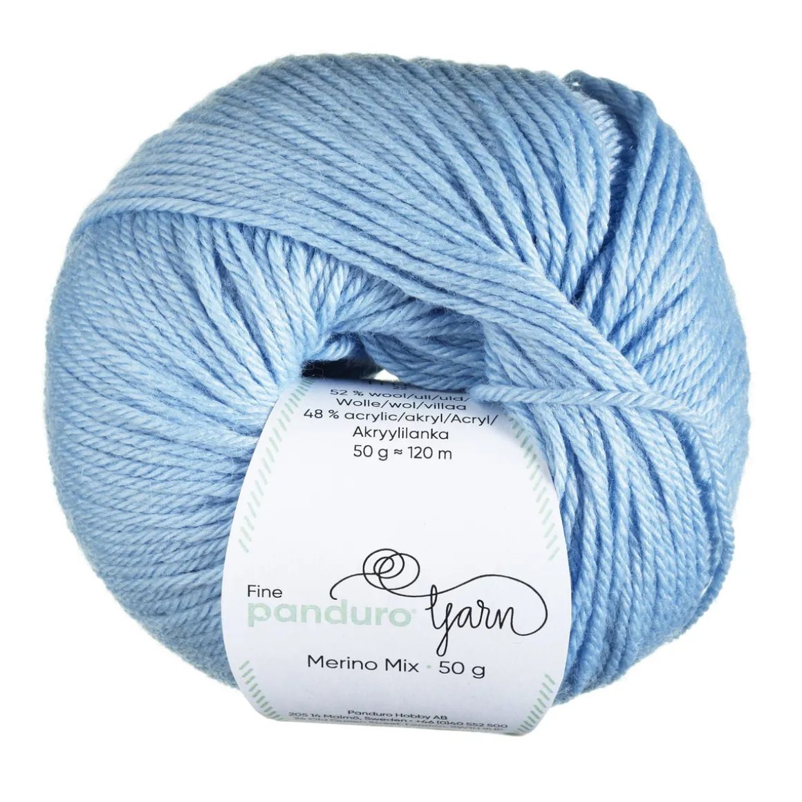 Garn Merino Mix 50 g lyseblå