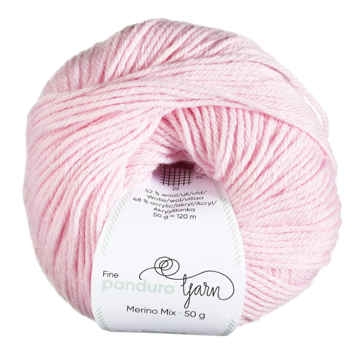 Garn Merino Mix 50 g lys rosa