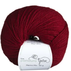 Garn Merino Mix 50g mørkerød