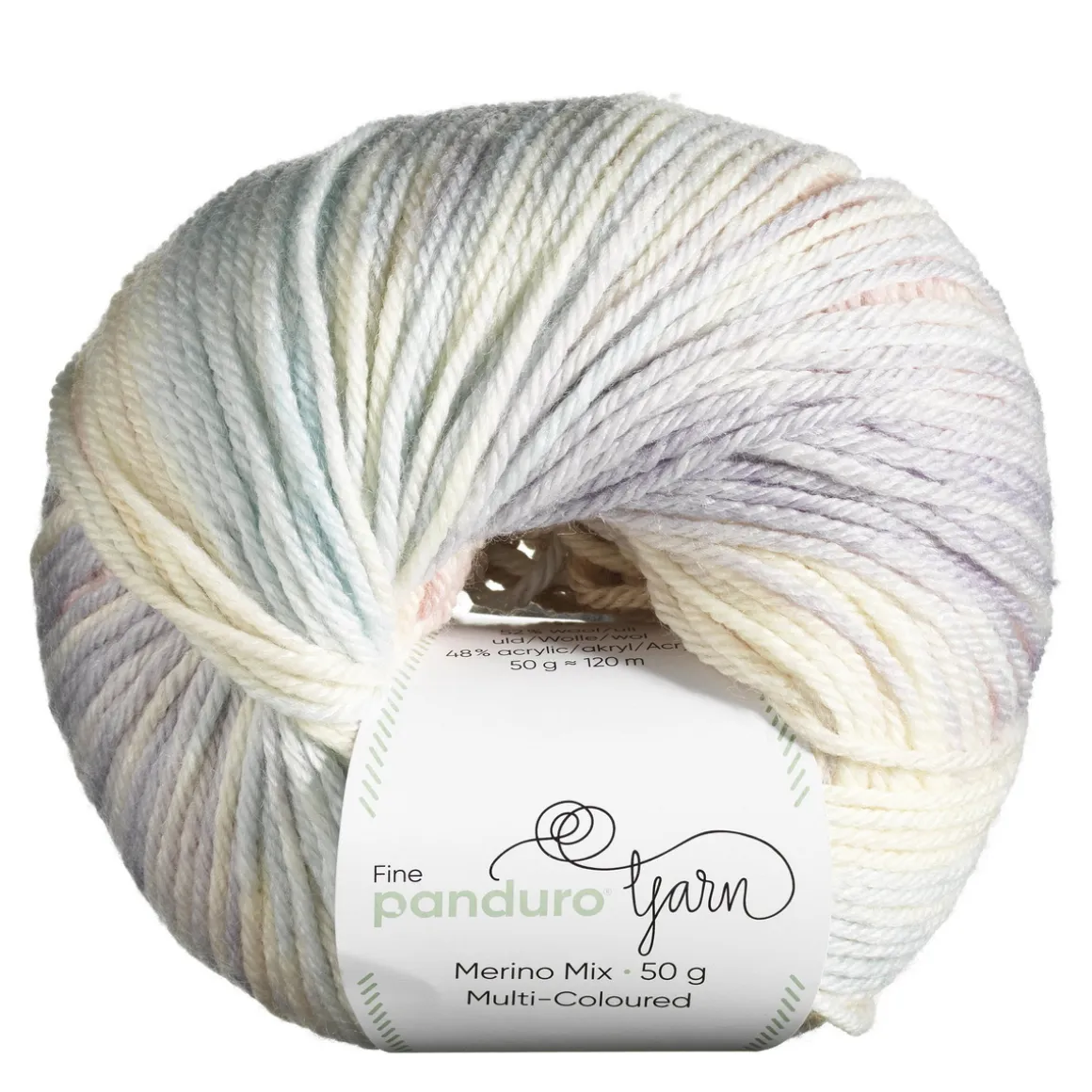 Garn Merino Mix Multi-Coloured 50 g lys pastel