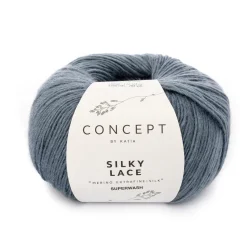 Garn Silky lace 50 g jeansblå