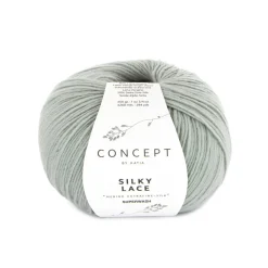 Garn Silky lace 50 g lys støvet blå