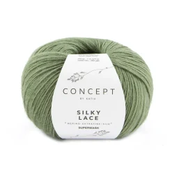 Garn Silky Lace 50 g mosgrøn