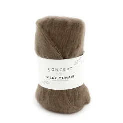 Garn Silky mohair 25 g mørk muldvarp