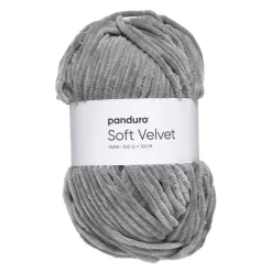 Garn Soft Velvet 100g grå