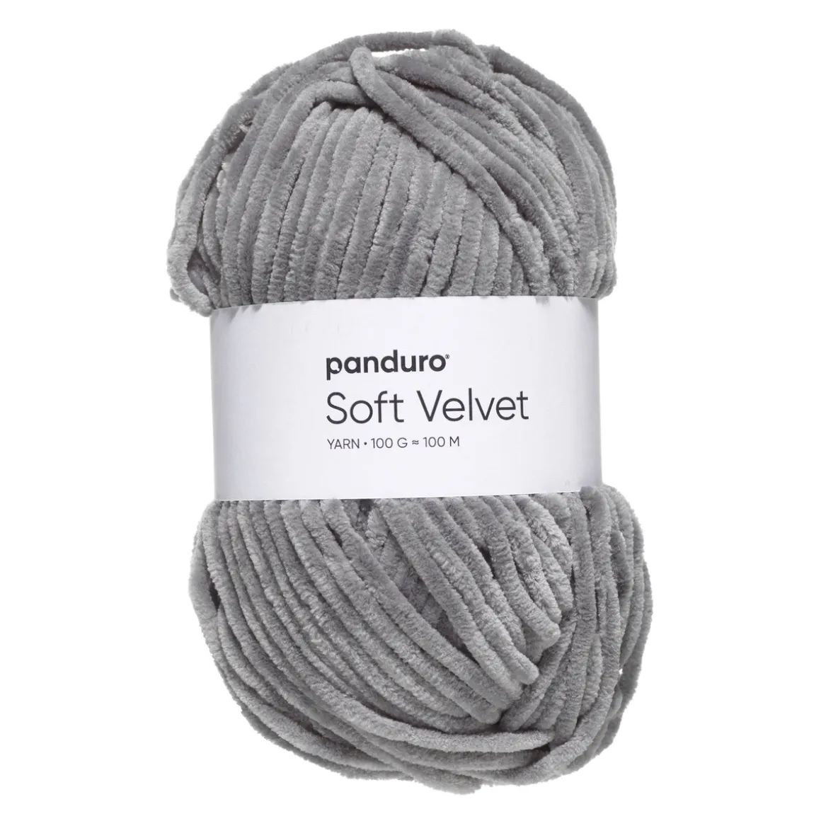 Garn Soft Velvet 100g grå