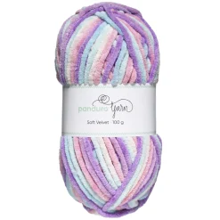 Garn Soft Velvet 100g lys pastel – garn med bløde regnbueovergange