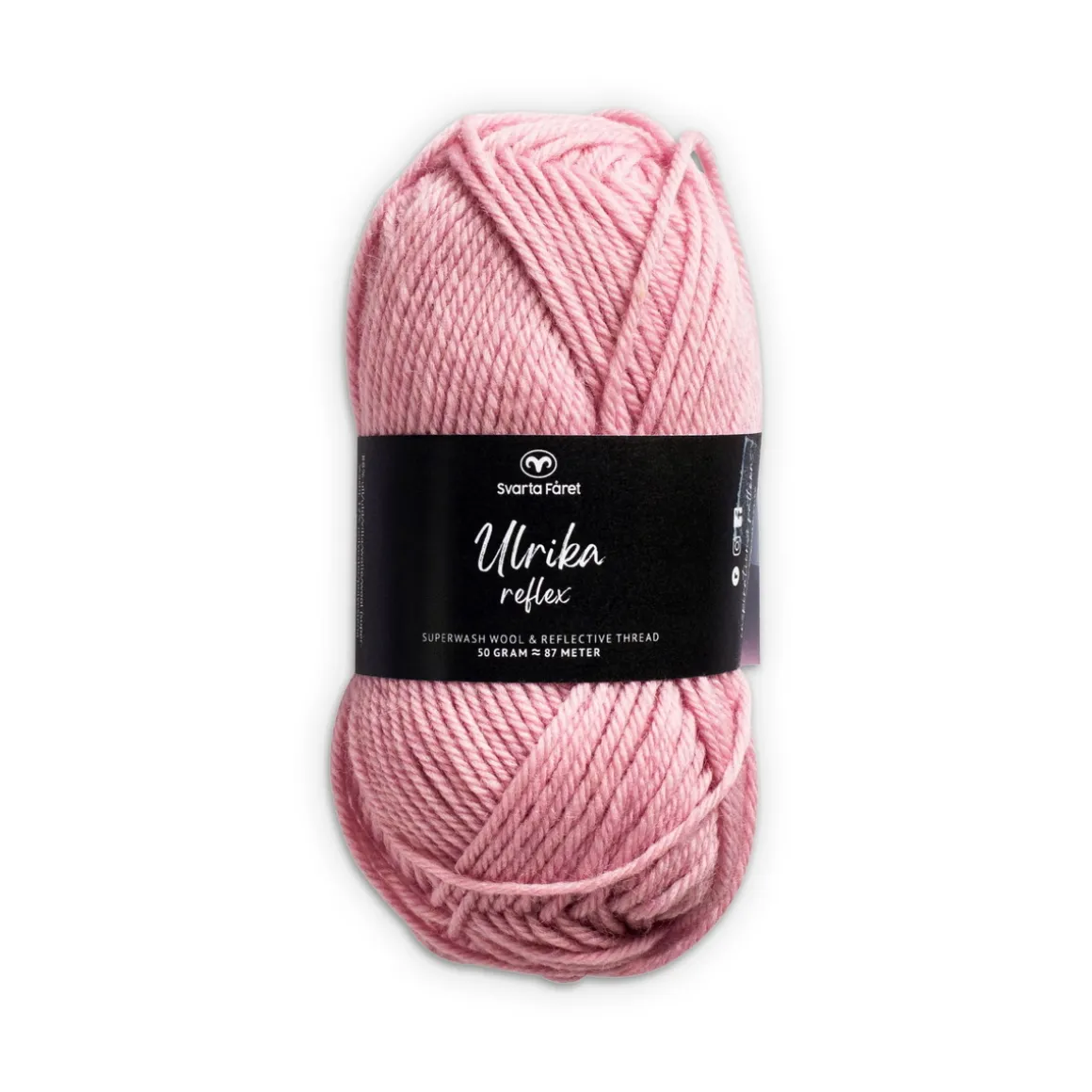 Garn Sorta Fåret Ulrika Reflex 50 g rosa – 048 Powder pink