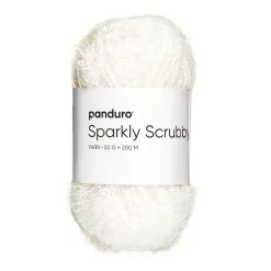 Garn Sparkly Scrubby 50 g hvid iriserende og changerende