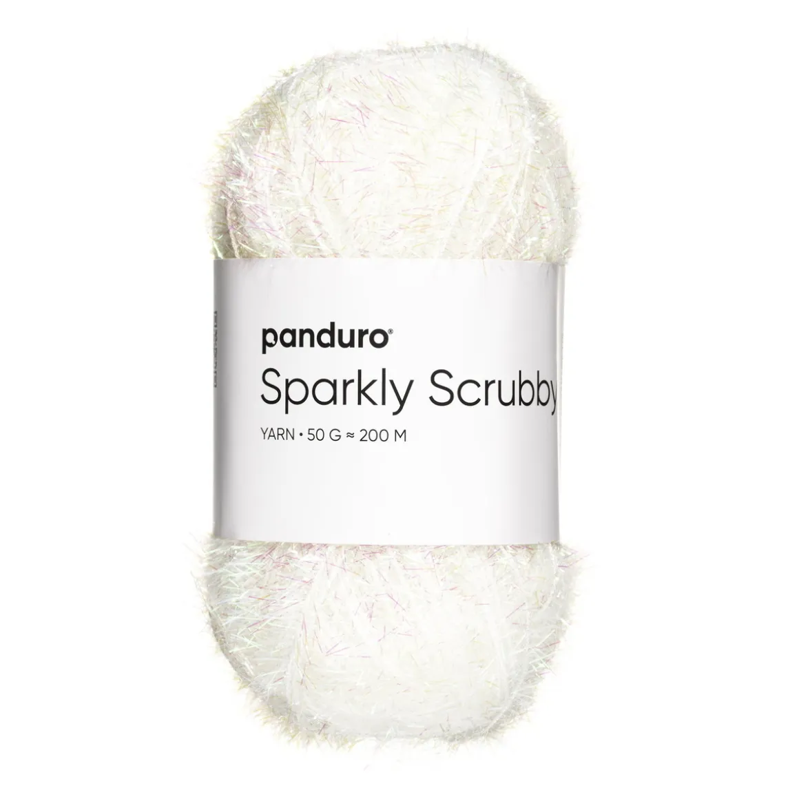 Garn Sparkly Scrubby 50 g hvid iriserende og changerende