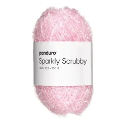Garn Sparkly Scrubby 50 g lys rosa