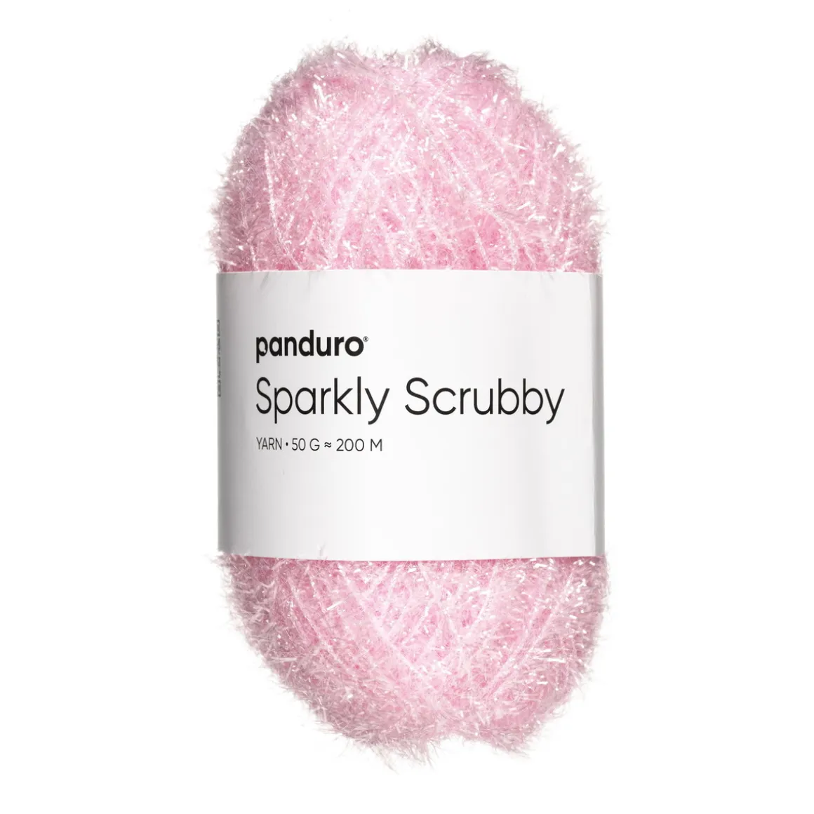 Garn Sparkly Scrubby 50 g lys rosa