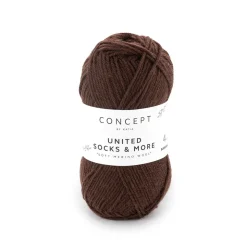 Garn United Socks 25g mørkebrun