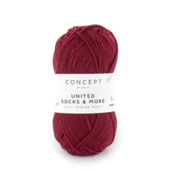 Garn United Socks 25g vinrød