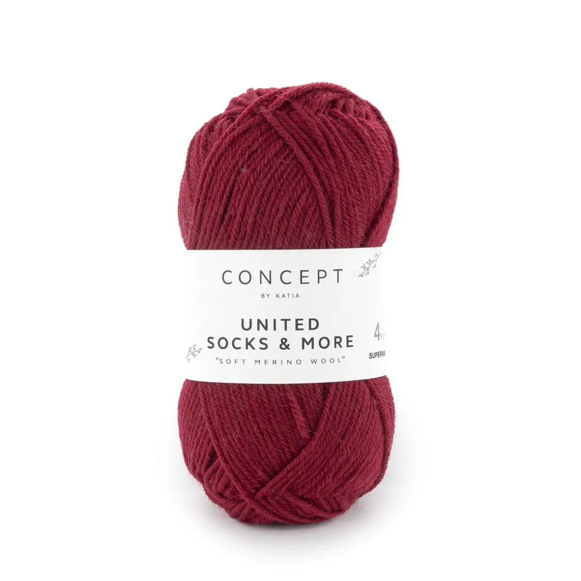 Garn United Socks 25g vinrød