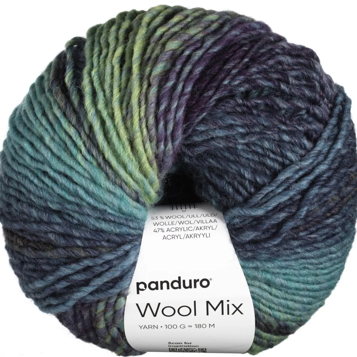 Garn Wool Mix 100 g blå grøn