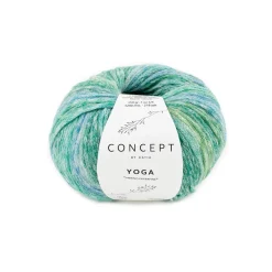 Garn Yoga 50 g grøn-blå