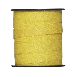 Gavebånd 25 meter på rulle, 1 cm bredt – glitter guld