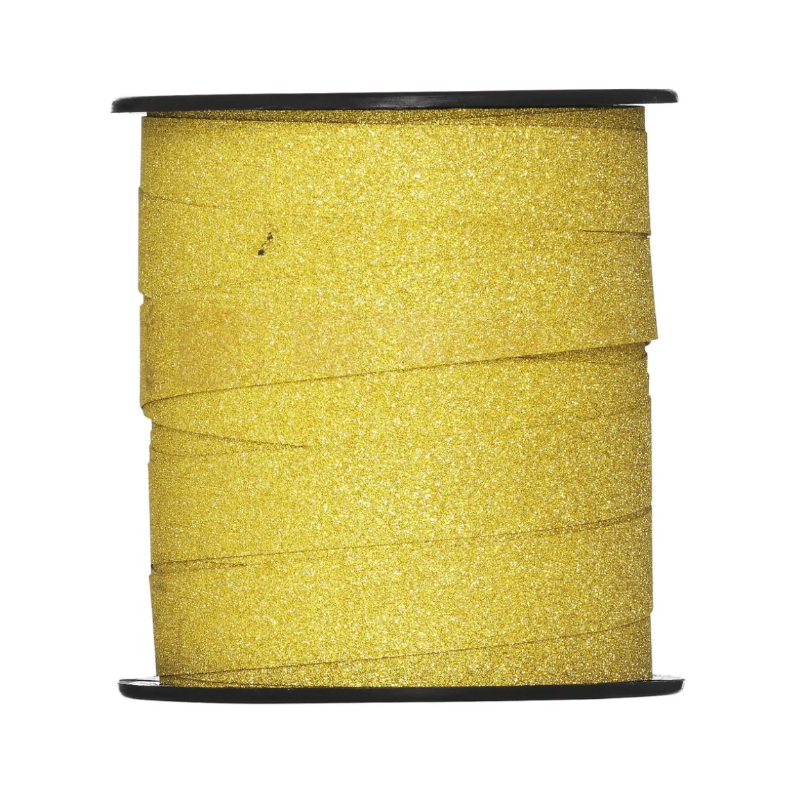 Gavebånd 25 meter på rulle, 1 cm bredt – glitter guld
