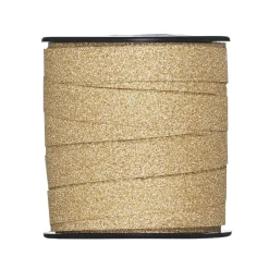 Gavebånd 25 meter på rulle, 1 cm bredt – glitter bronze