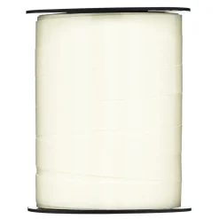 Gavebånd 150 meter på rulle, 1,5 cm bredt – blank ivory/elfenben