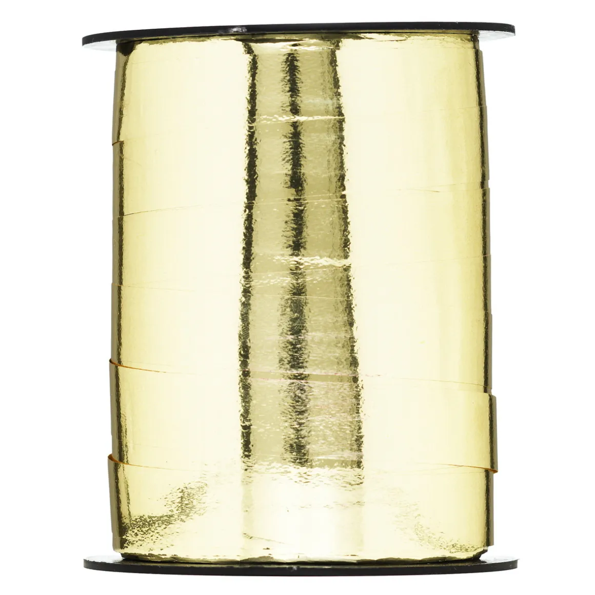 Gavebånd 150 meter på rulle, 1,5 cm bredt – blank guldmetallic