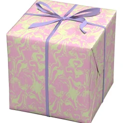 Gavepapir på rulle 10 m×57 cm – bubblegum swirly haze