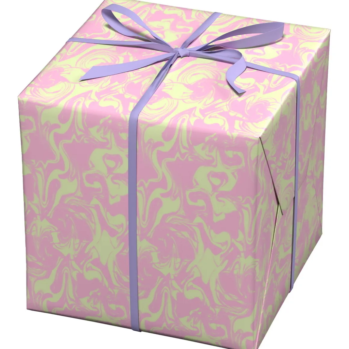 Gavepapir på rulle 10 m×57 cm – bubblegum swirly haze